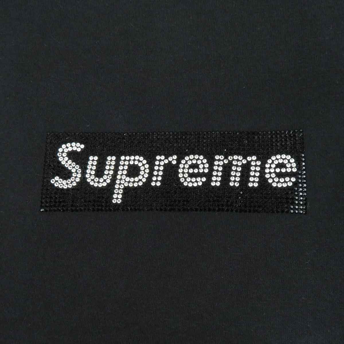 Supreme Black Box Logo Rhinestone T-Shirt