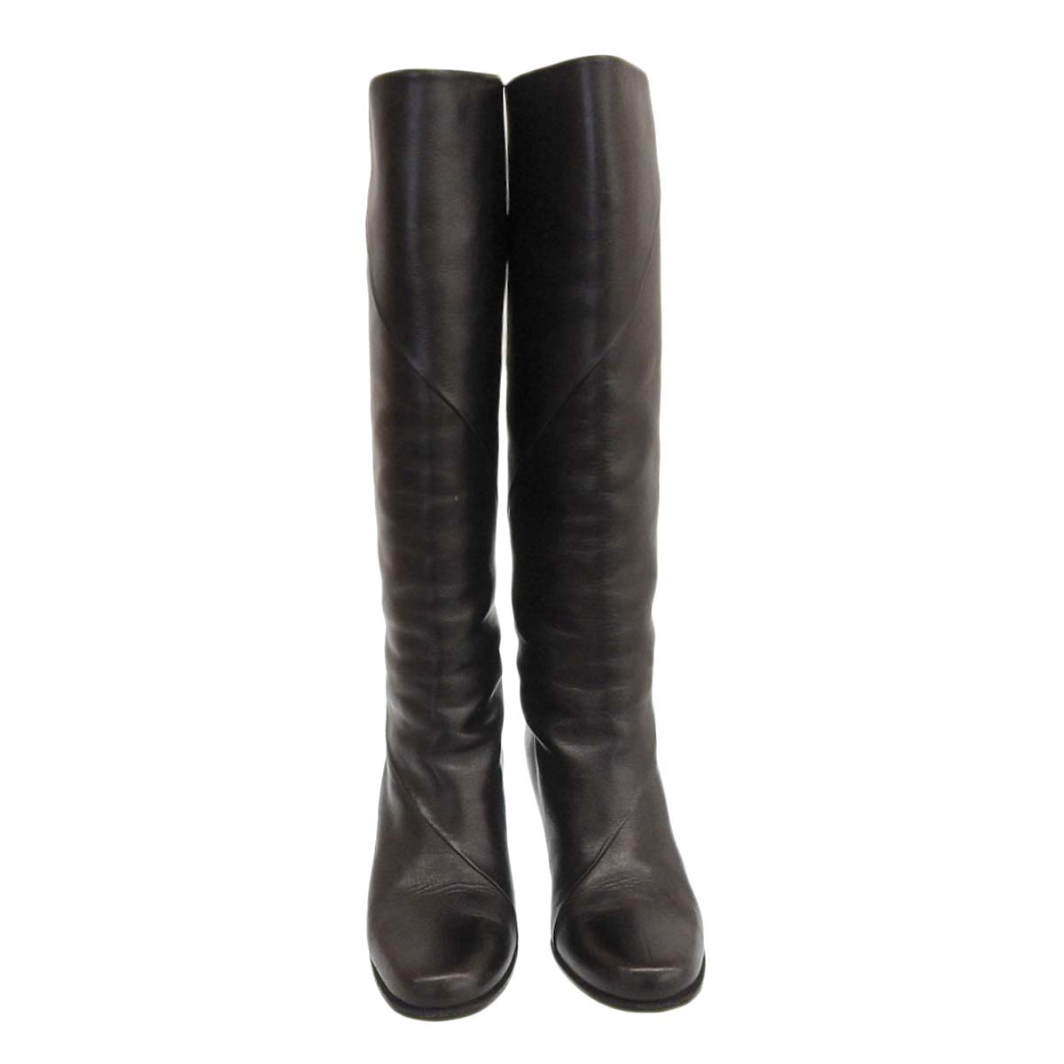 Hermes Leather Long Boots Black