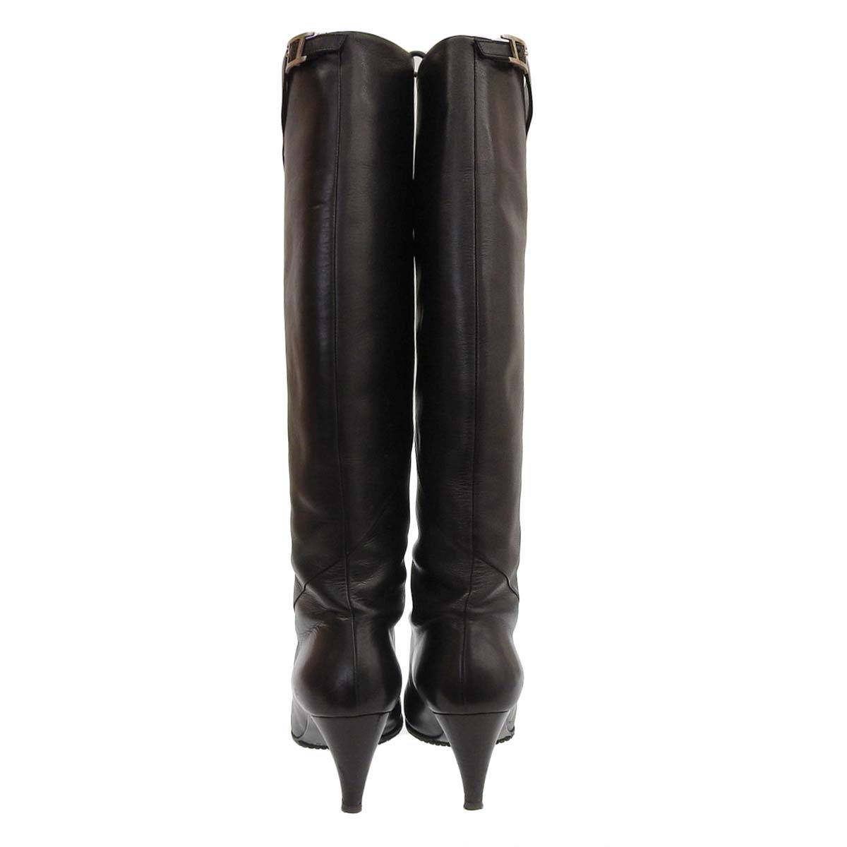 Hermes Leather Long Boots Black