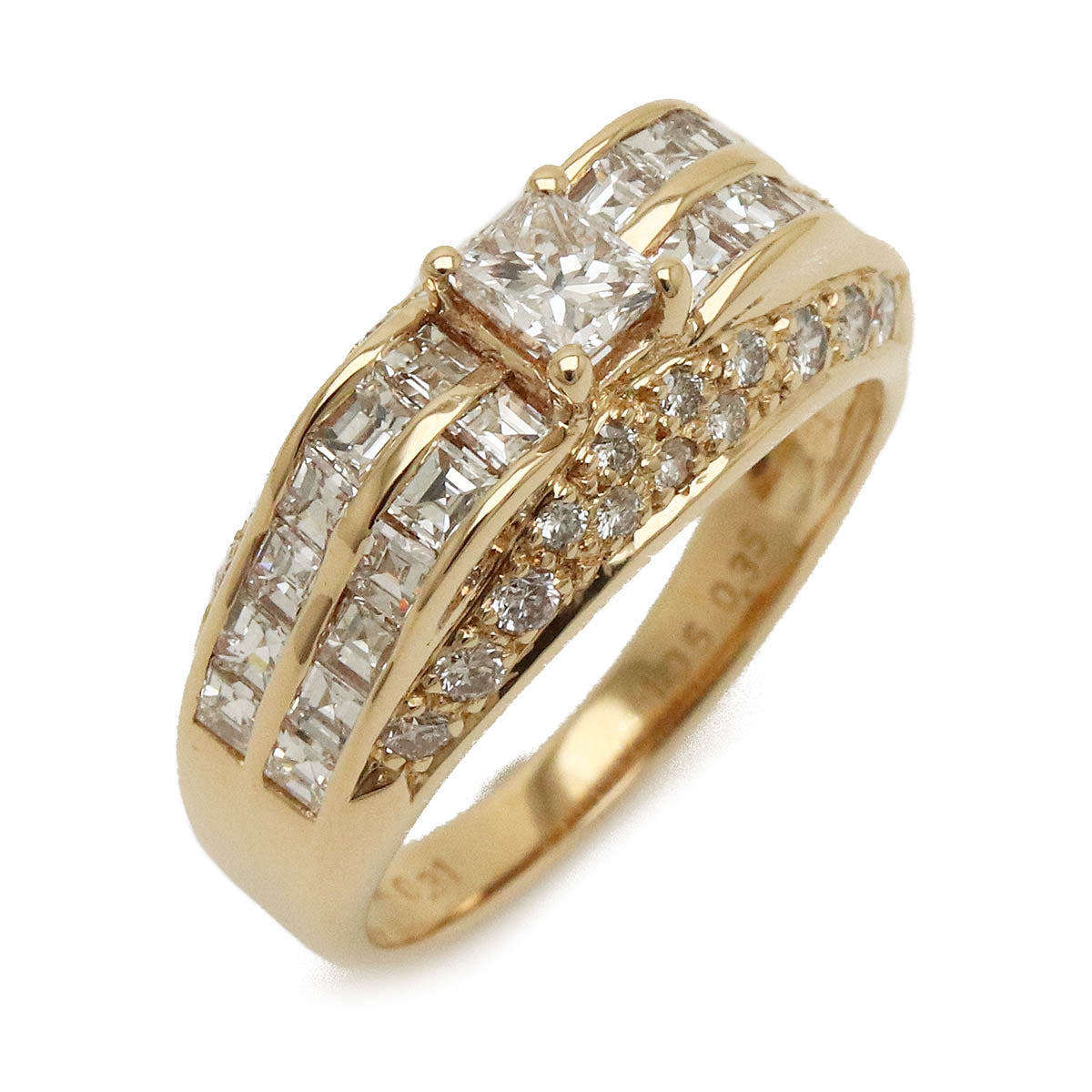 K18YG Yellow Gold Diamond Ring #54