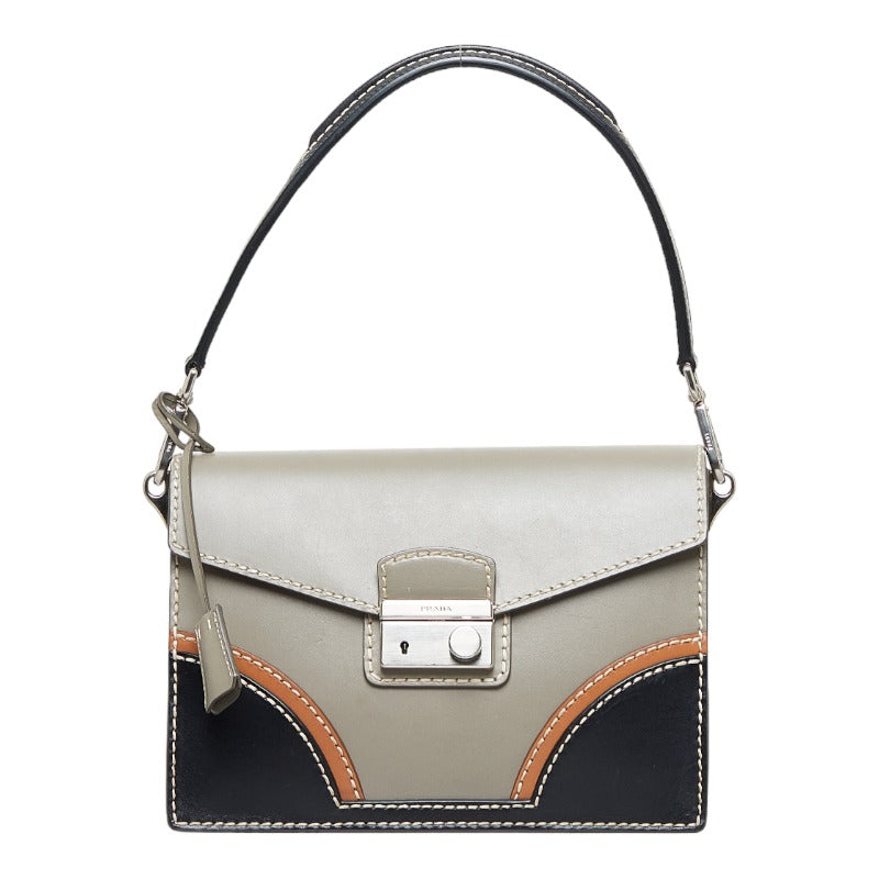 Prada Vitello Sound Lock Handbag Leather Handbag in Good condition