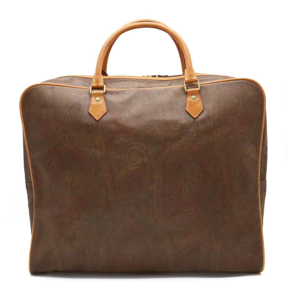 ETRO Paisley Boston Bag PVC Leather Brown