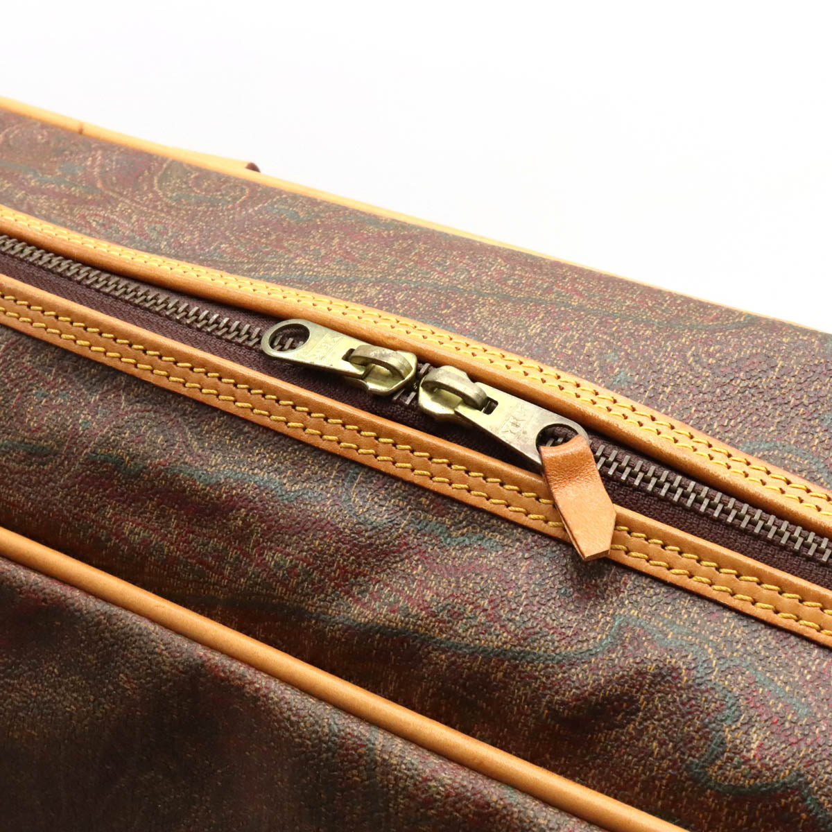 ETRO Paisley Boston Bag PVC Leather Brown