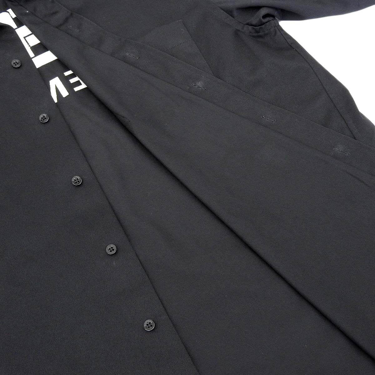 Balenciaga Logo Double Sleeve Shirt Black