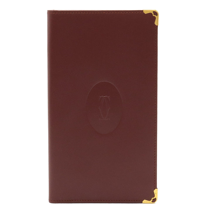 Cartier Must Line Leather Long Wallet Bordeaux in Pristine Condition