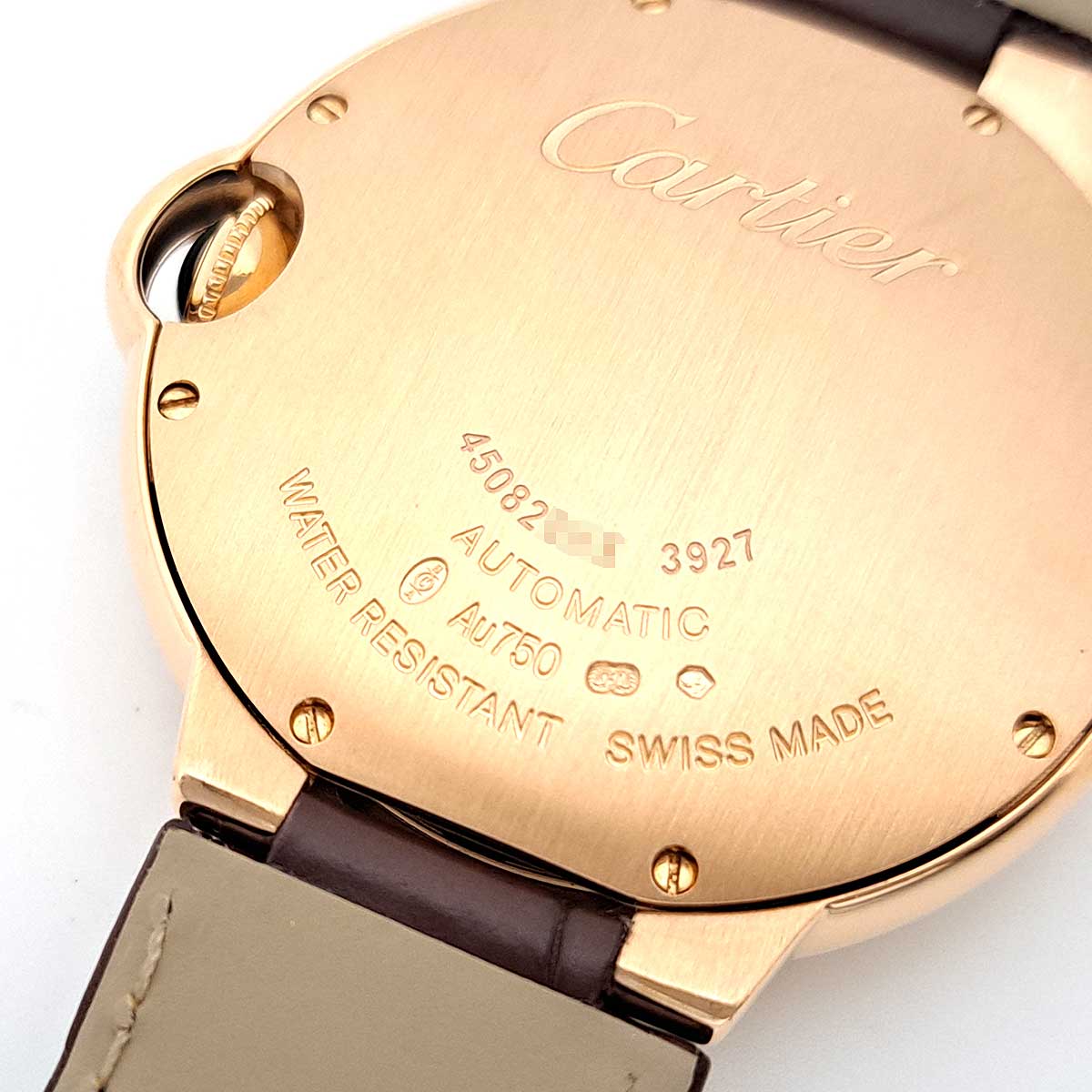 Cartier Pink Gold Leather Automatic Watch WGBB0009