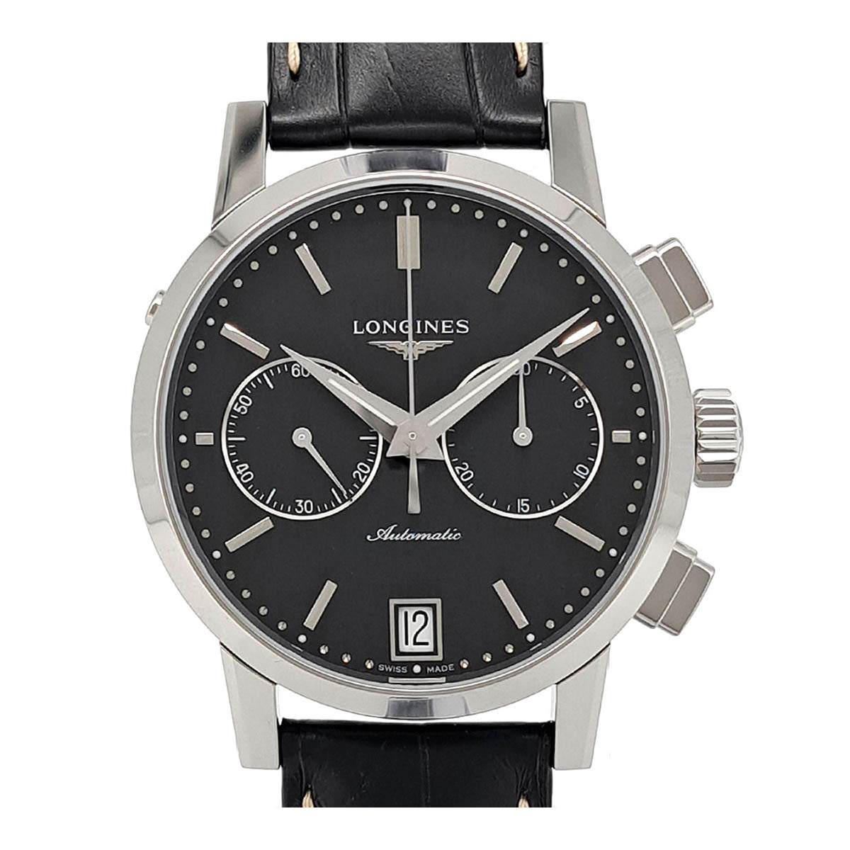 Longines Stainless Steel Leather Automatic Watch