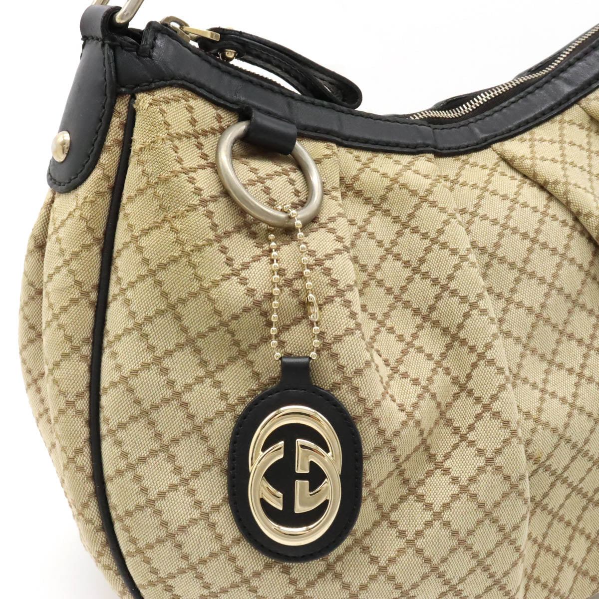 Gucci Sukey Diamante Canvas/Leather Shoulder Bag 232955 in Very Good Condition