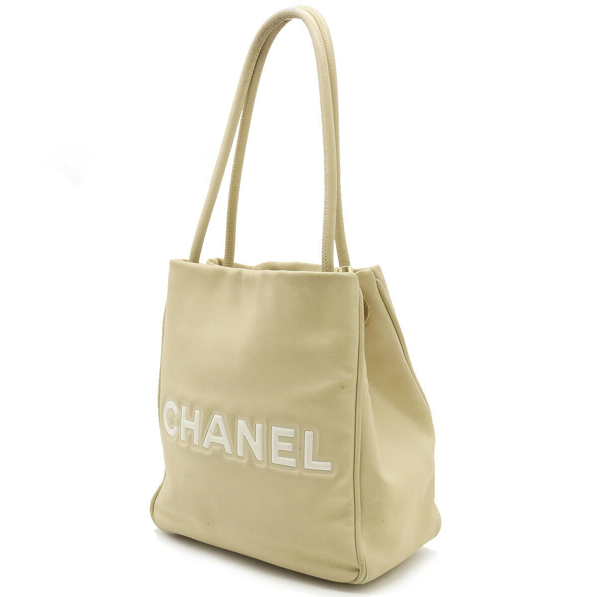 Chanel Camellia Logo Leather Tote Bag in Very Good Condition