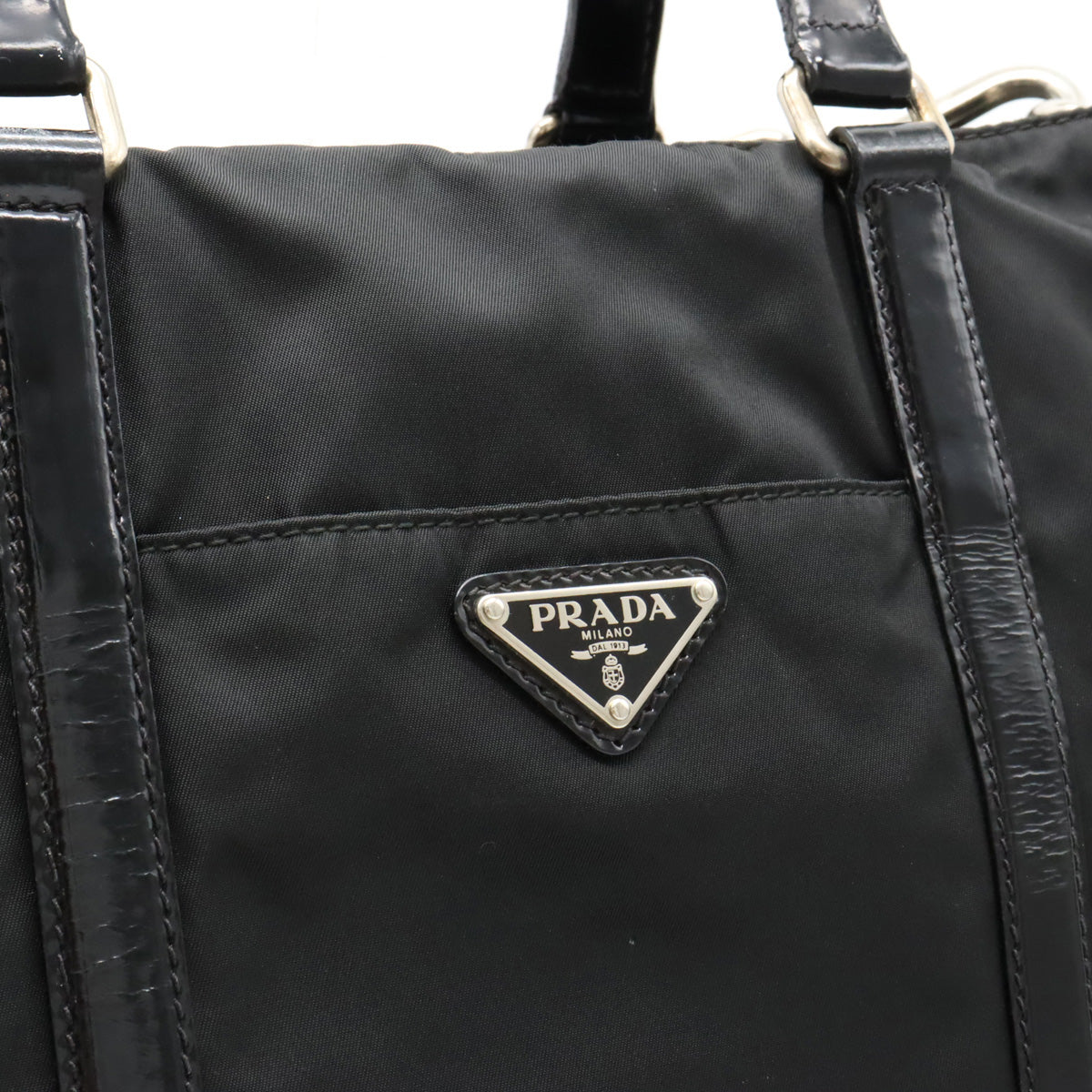 Prada Nylon Patent Leather Tote Bag BN1057