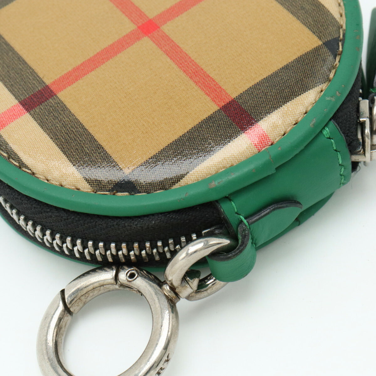 Burberry Nova Check Coin Case Beige Green