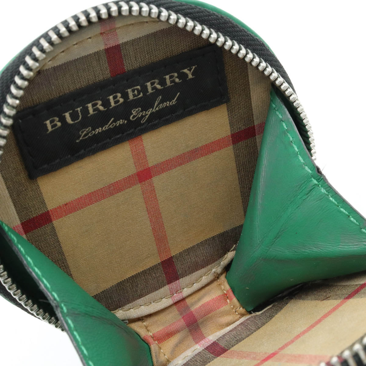 Burberry Nova Check Coin Case Beige Green