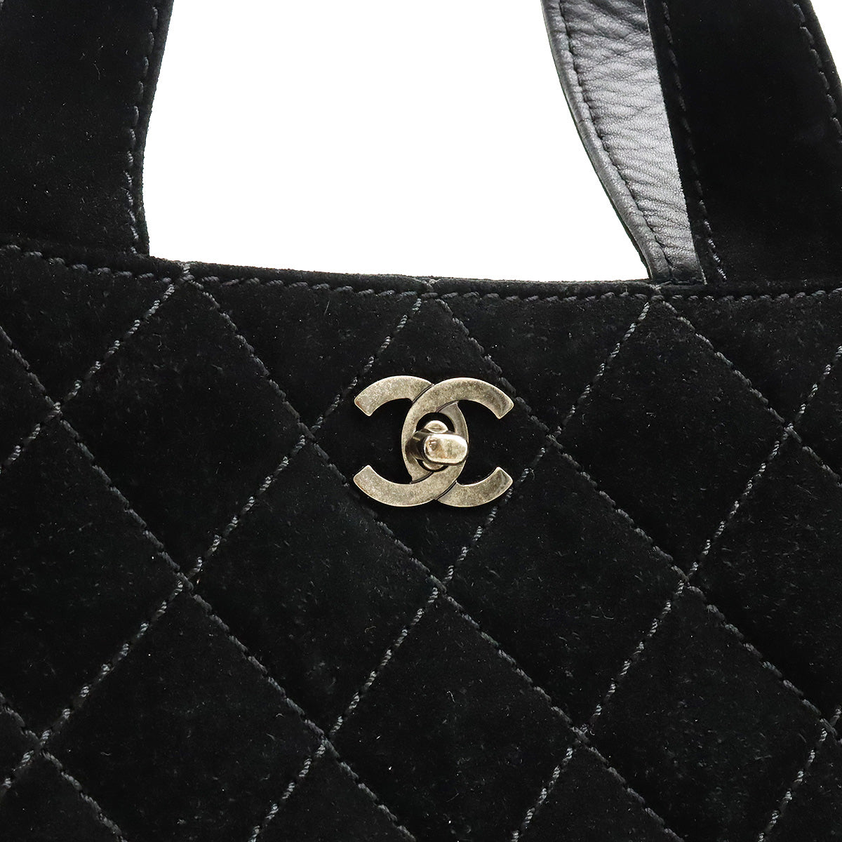 Chanel Suede/Leather Wild Stitch Matelasse Tote Bag in Very Good Condition