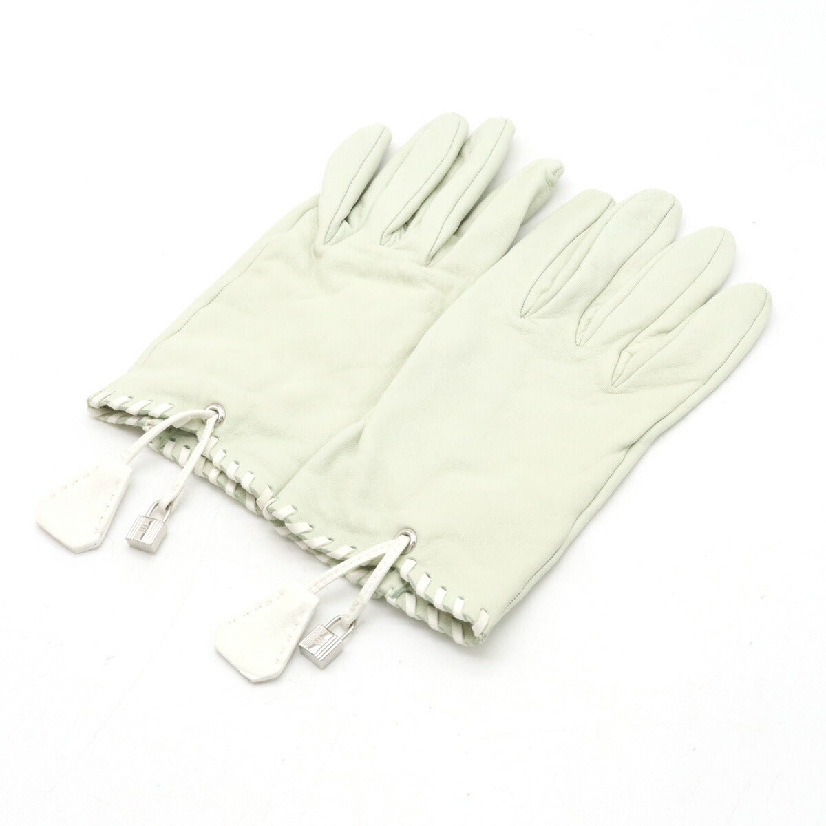 Hermes Leather Gloves Off-White in Pristine Condition