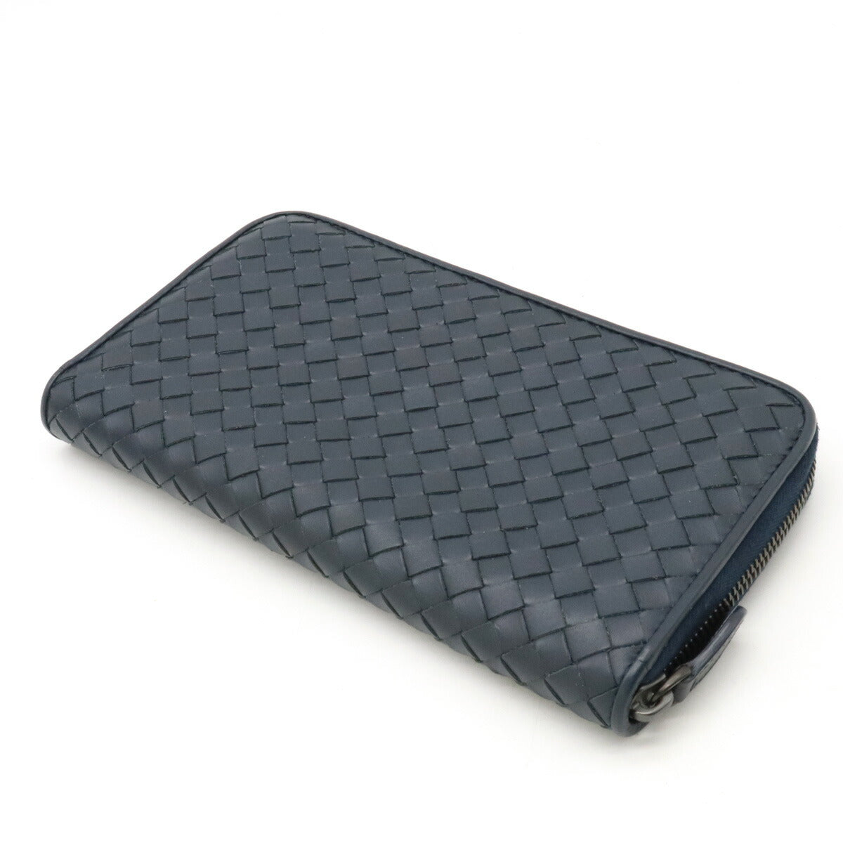 Bottega Veneta Intrecciato Leather Wallet Navy in Great Condition