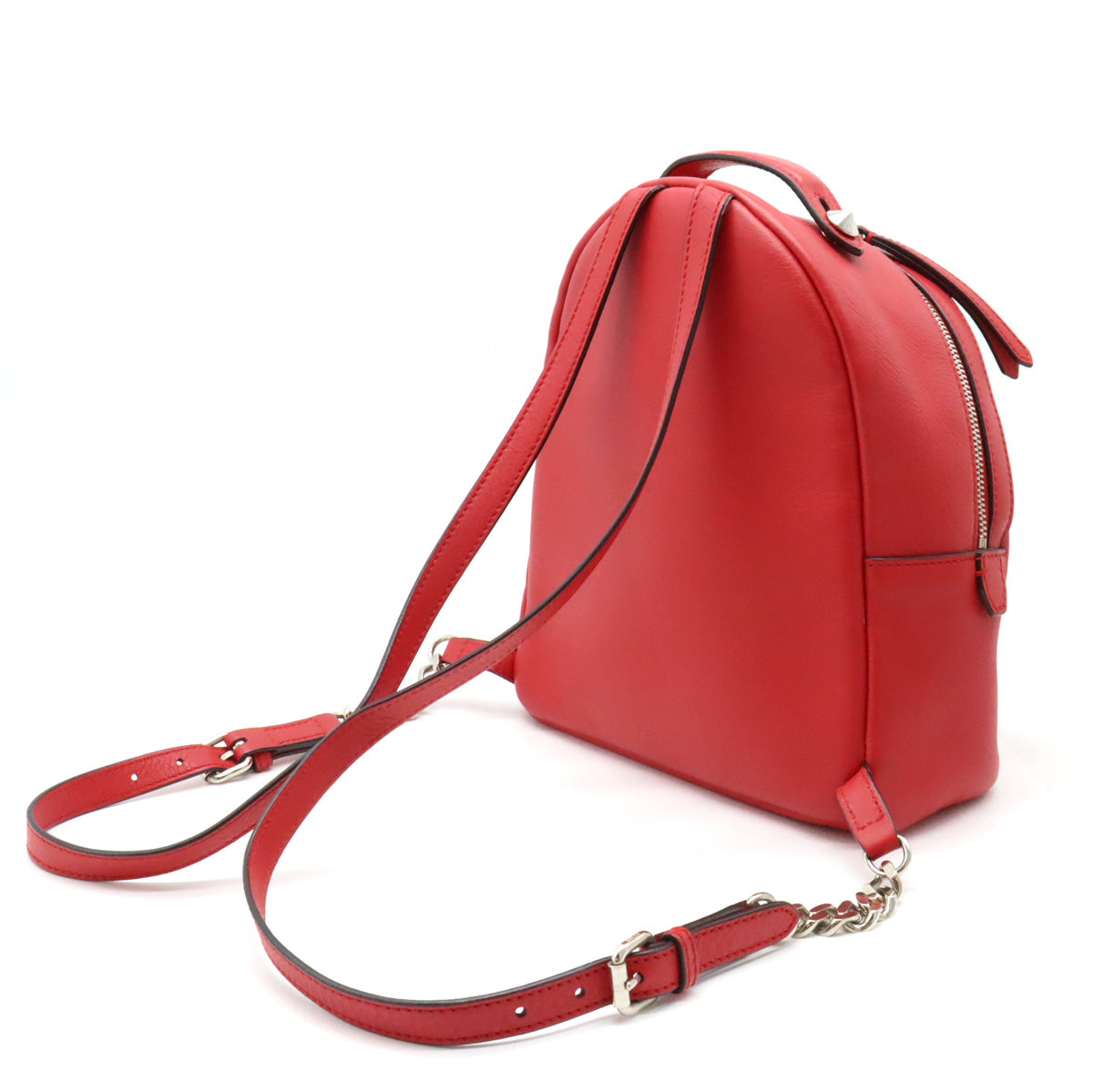 Fendi Leather Backpack Red 8BR038