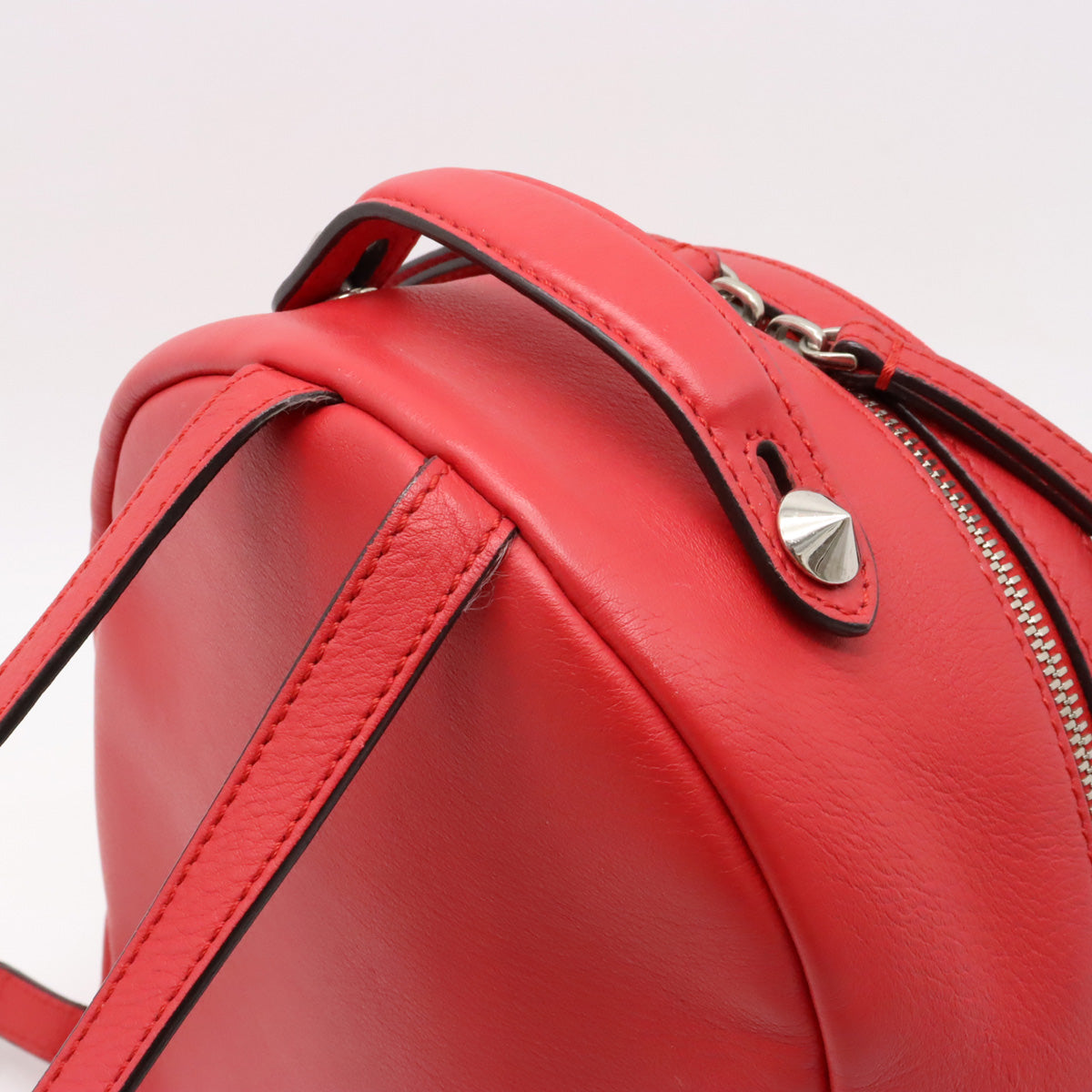 Fendi Leather Backpack Red 8BR038