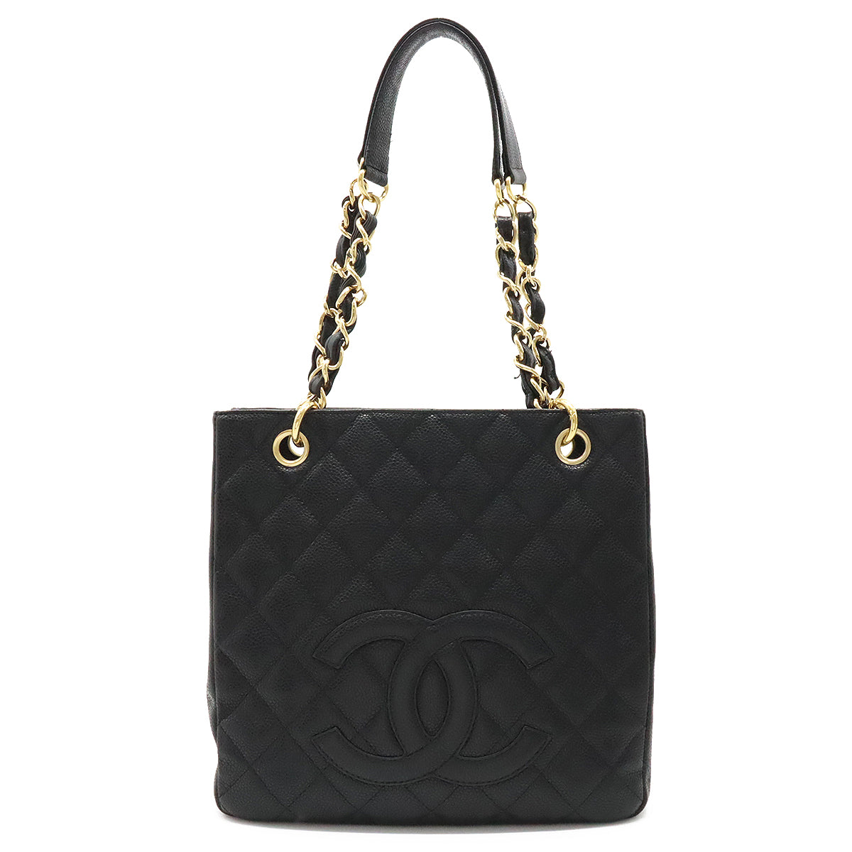 Chanel Caviar Matelasse Chain Tote Bag Black