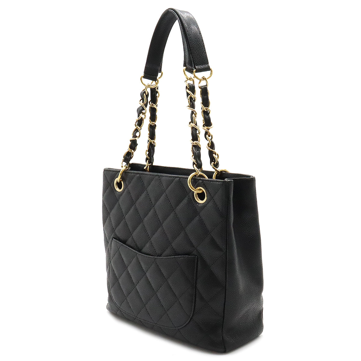 Chanel Caviar Matelasse Chain Tote Bag Black