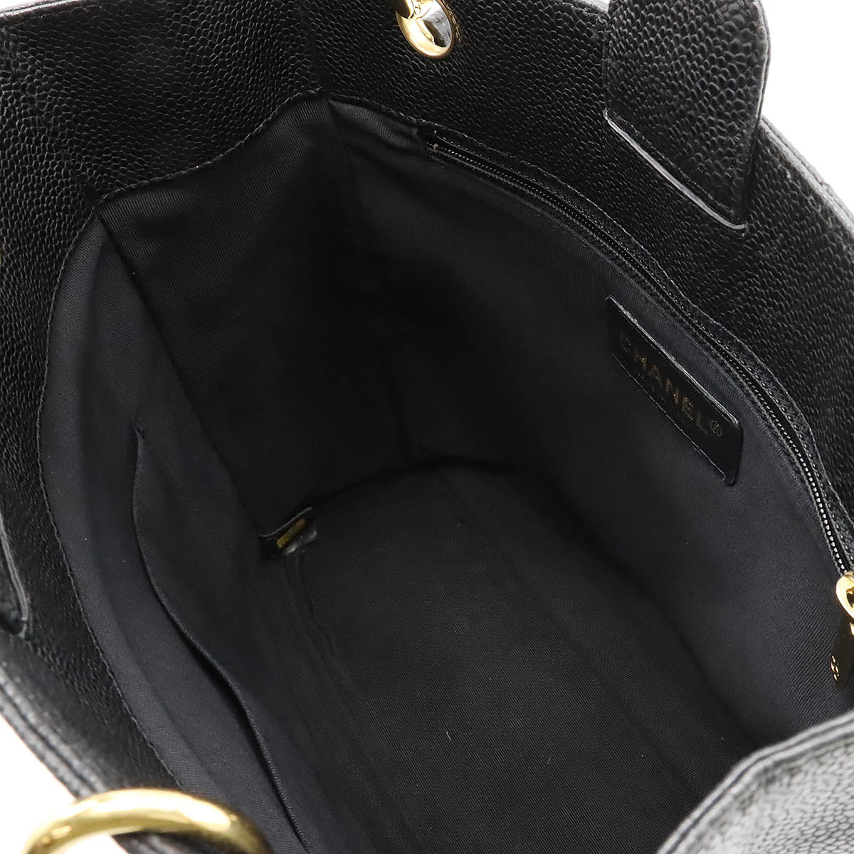 Chanel Caviar Matelasse Chain Tote Bag Black