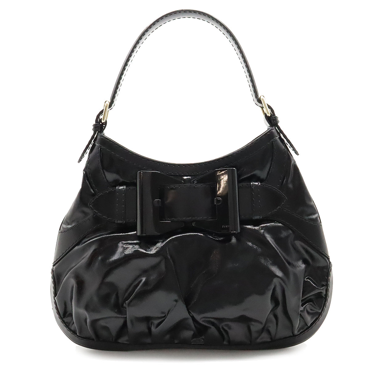 Gucci Patent Leather Queen Hobo Ribbon Shoulder Bag 189885 in Great Condition