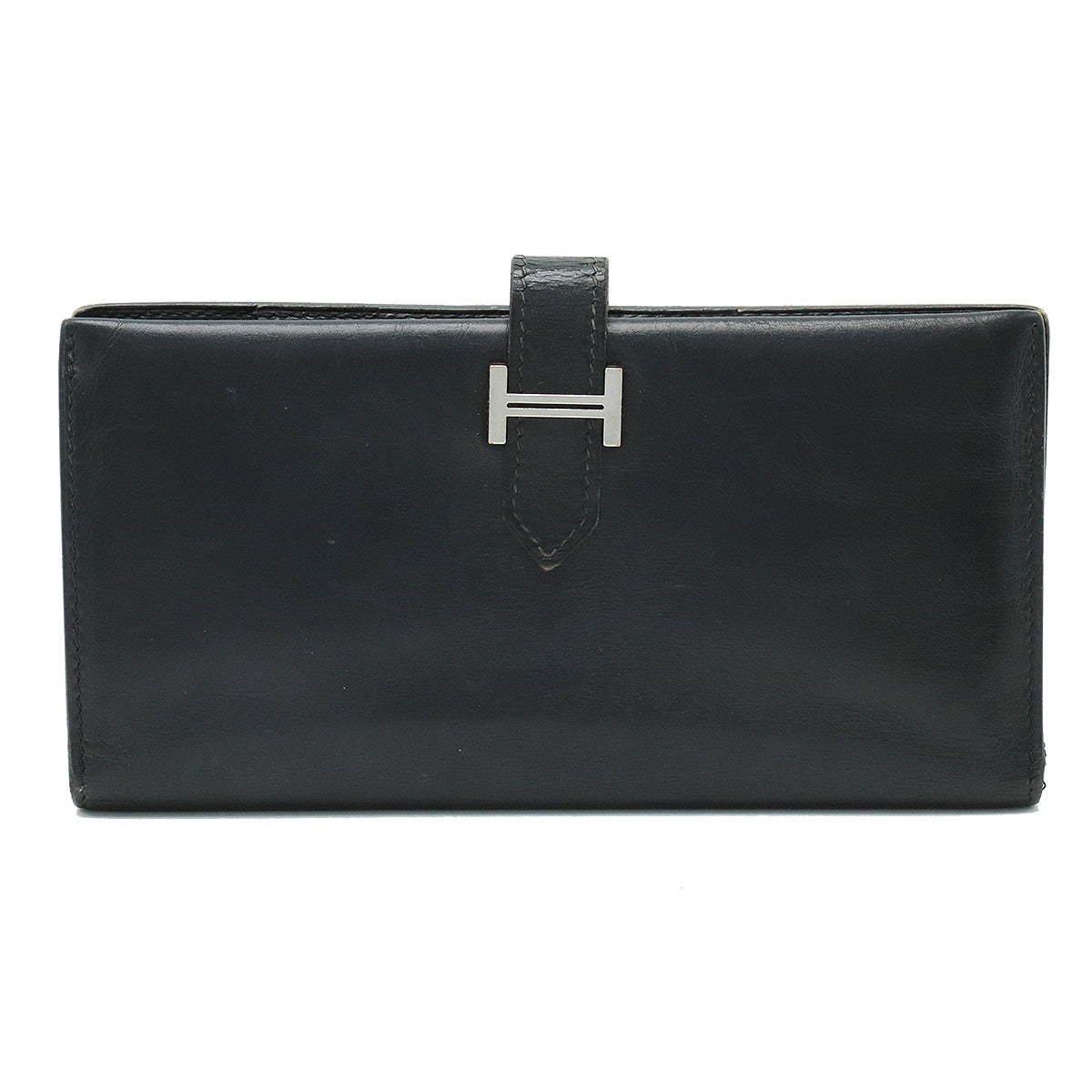 Hermes Bearn Classic Leather Wallet Black