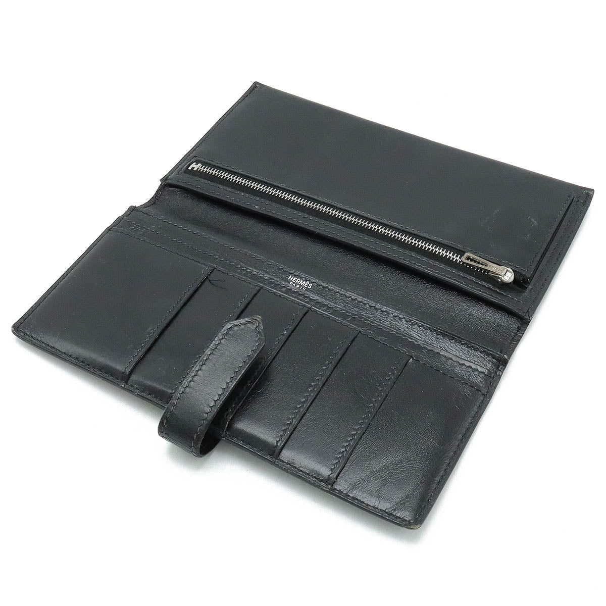 Hermes Bearn Classic Leather Wallet Black