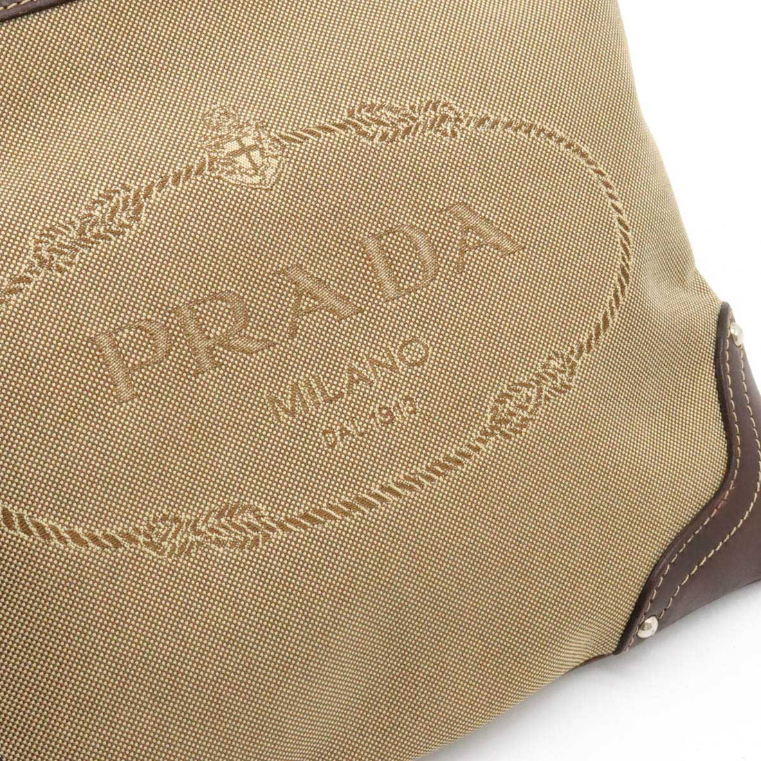 Prada Canvas/Leather Logo Jacquard Shoulder Bag Pochette BT0537