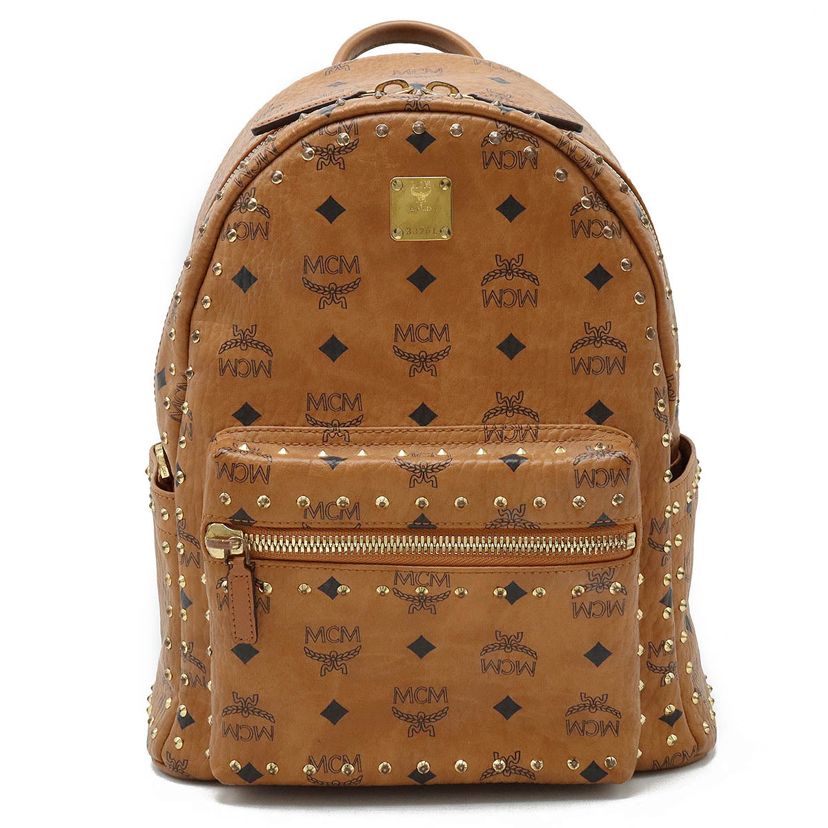 MCM Visetos Logo Backpack PVC Leather