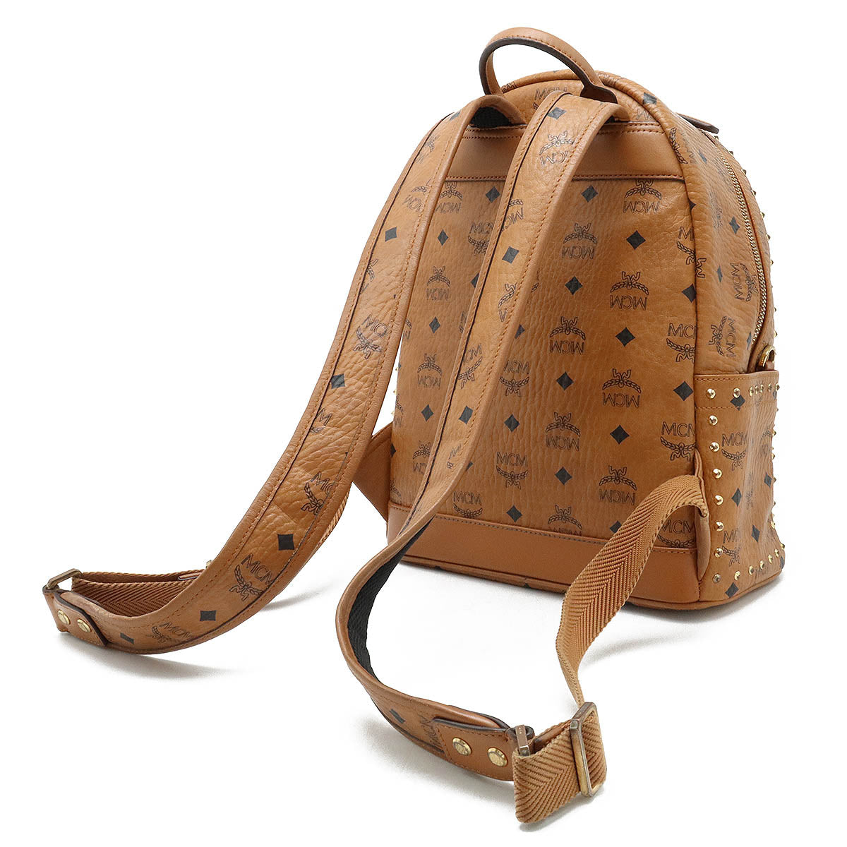 MCM PVC Leather Logo Visetos Backpack