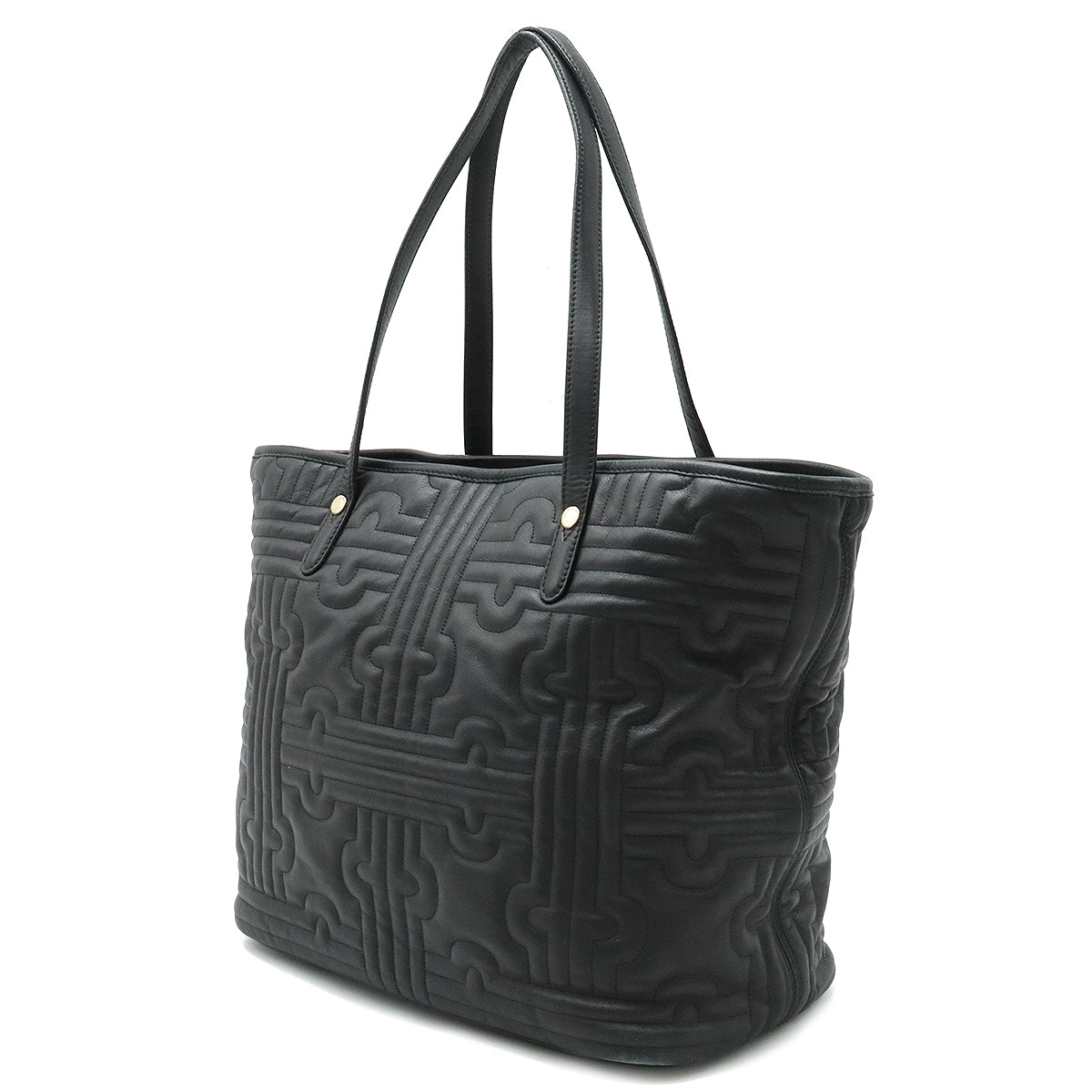 Bvlgari Parentesi Leather Tote Bag Black