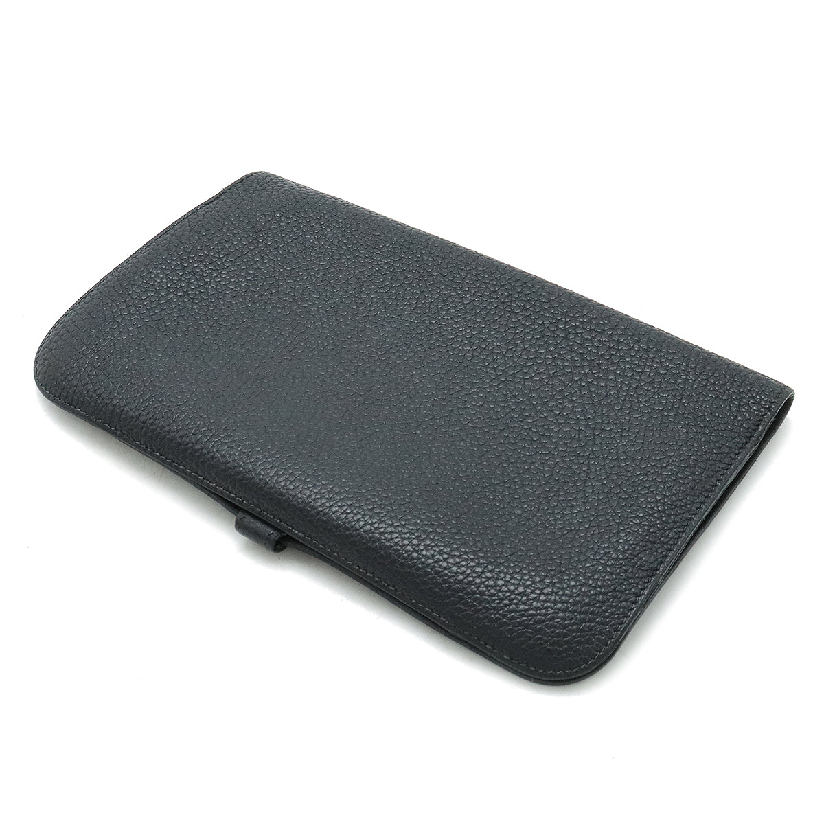 Hermes Dogon Duo GM Bifold Long Wallet Black Leather in Good Condition