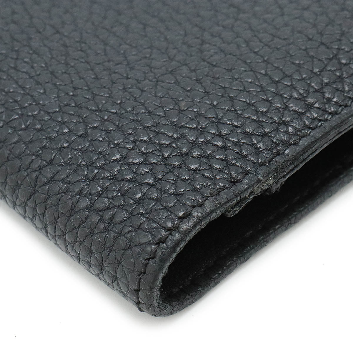 Hermes Dogon Duo GM Bifold Long Wallet Black Leather in Good Condition