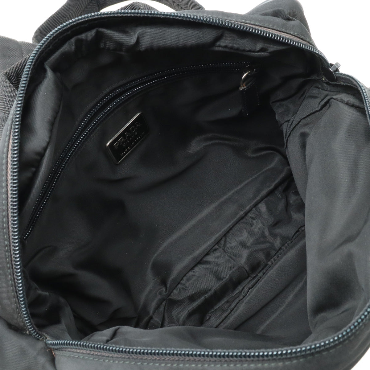 Prada Nylon Leather Backpack Black V336