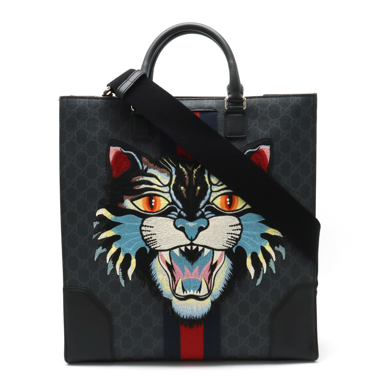 Gucci GG Supreme Angry Cat Tote Bag 2WAY