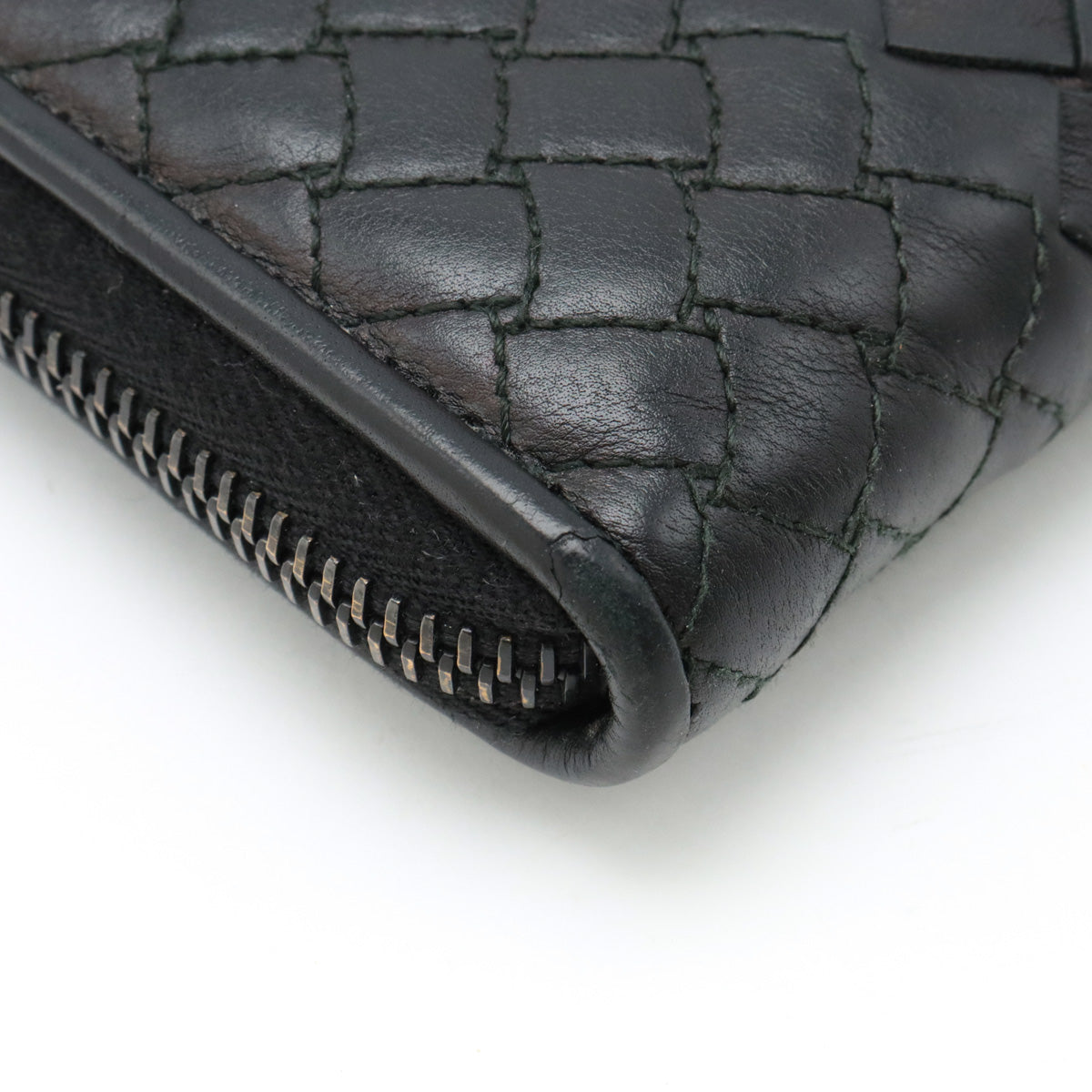 Bottega Veneta Leather Intrecciato Zip Wallet