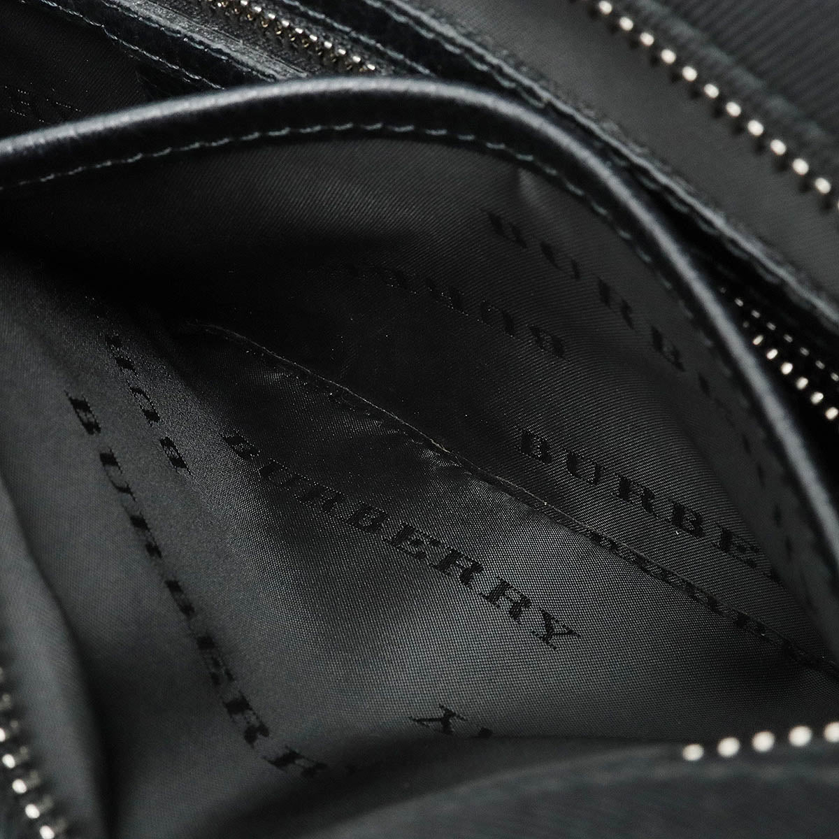 Burberry Check Nylon Canvas Leather Shoulder Bag