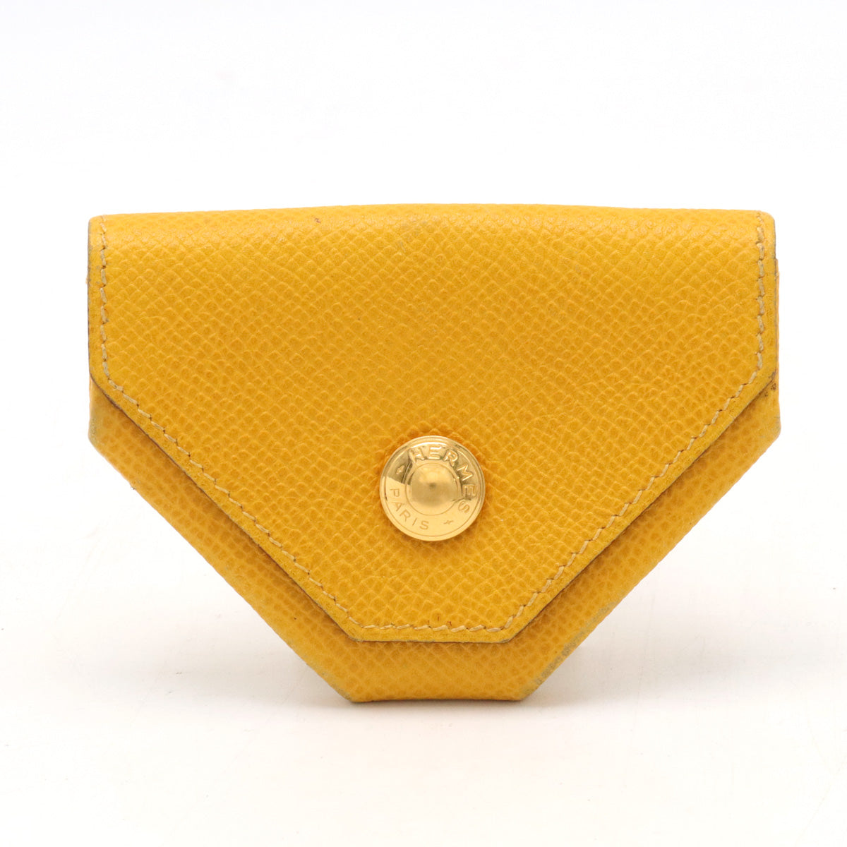 Hermes Leather Coin Case Yellow