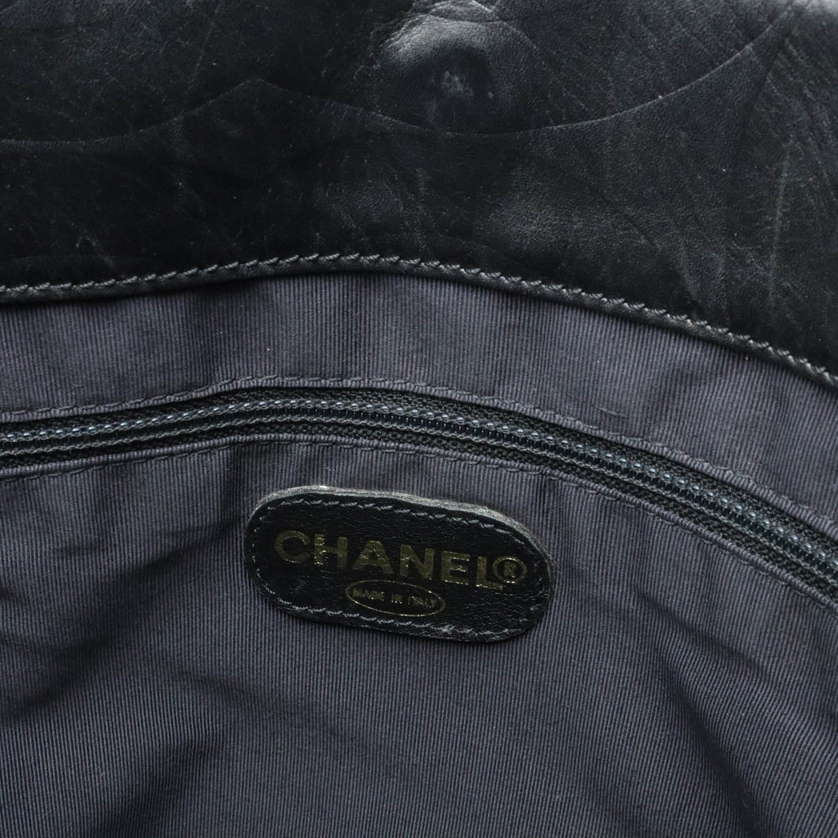 Chanel Leather Coco Mark Embossed Tote Bag