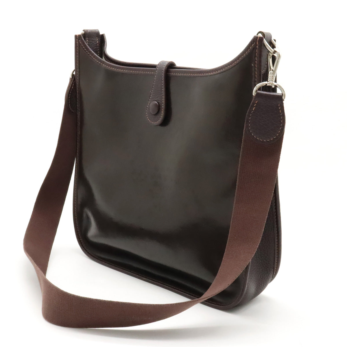 Hermes Evelyne PM Shoulder Bag Brown Leather