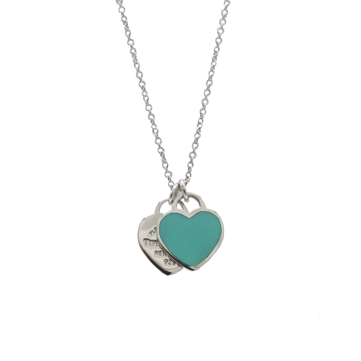 Tiffany & Co Return to Tiffany Double Heart Tag Pendant Necklace SV925 in Pristine Condition