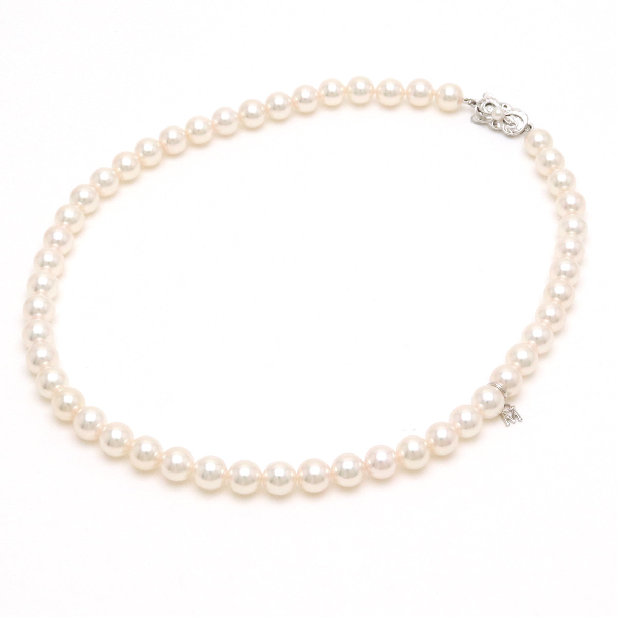 Mikimoto Pearl Necklace K18WG White Gold in Great Condition