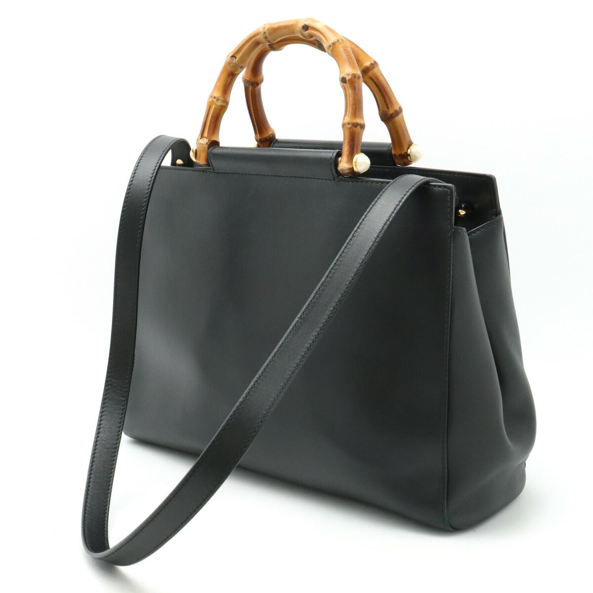 Gucci Bamboo Leather Handbag Black