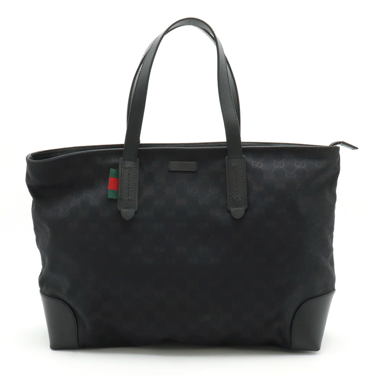 Gucci GG Canvas Leather Tote Bag Black