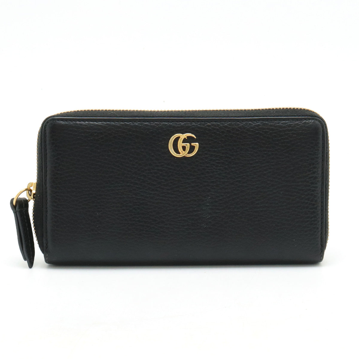 Gucci Leather GG Marmont Zip Wallet Black