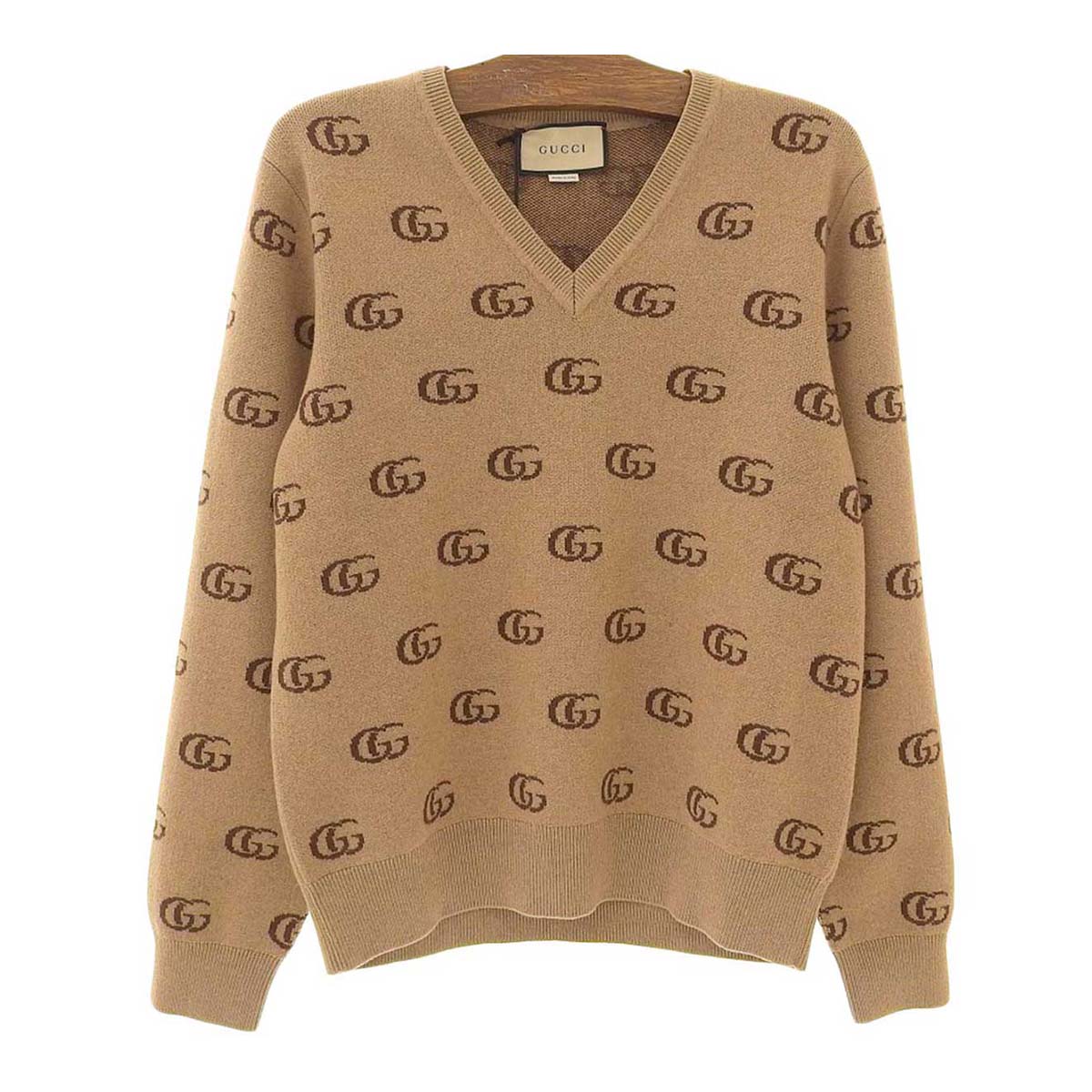 Gucci V-Neck Long Sleeve Knit Sweater 655104