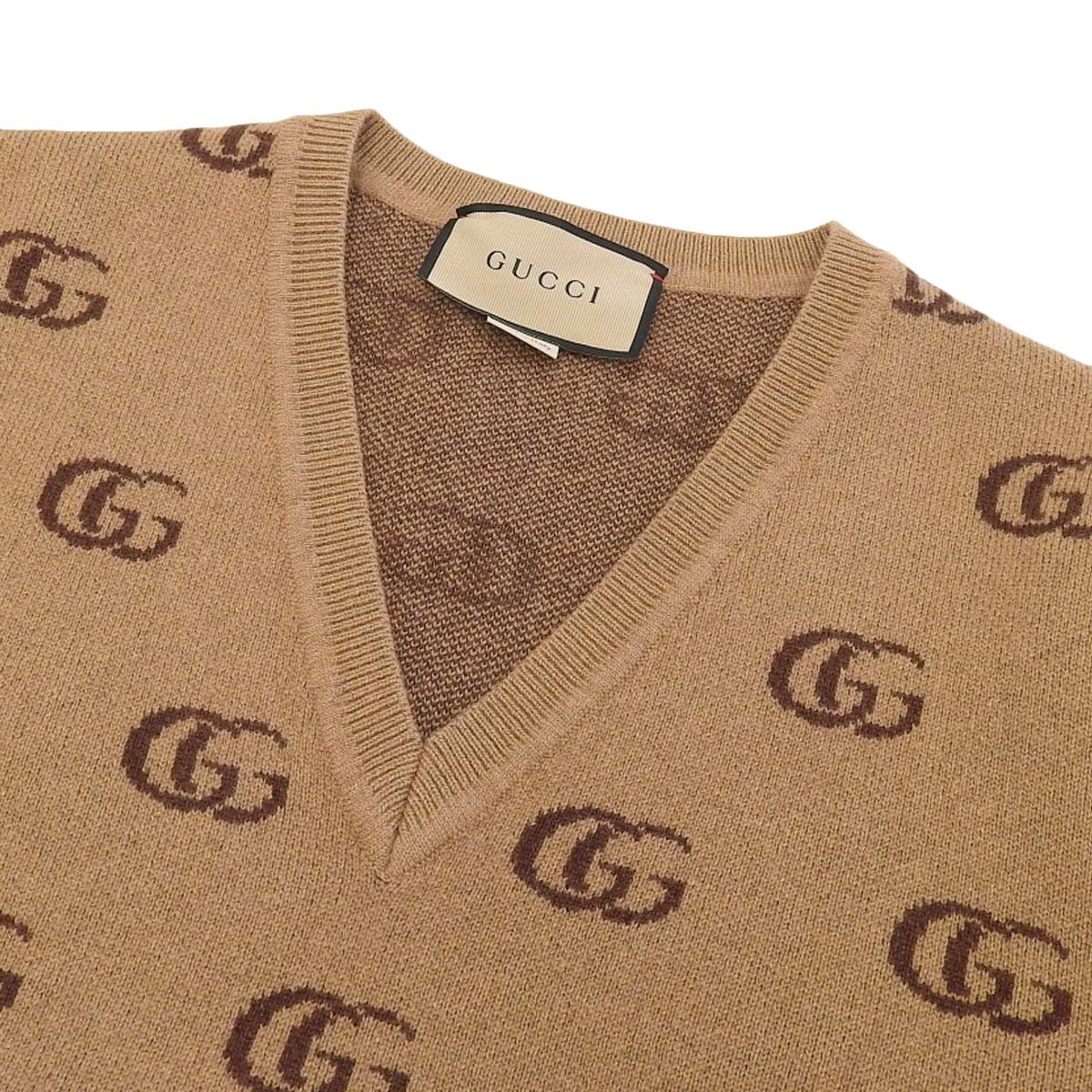 Gucci V-Neck Long Sleeve Knit Sweater 655104