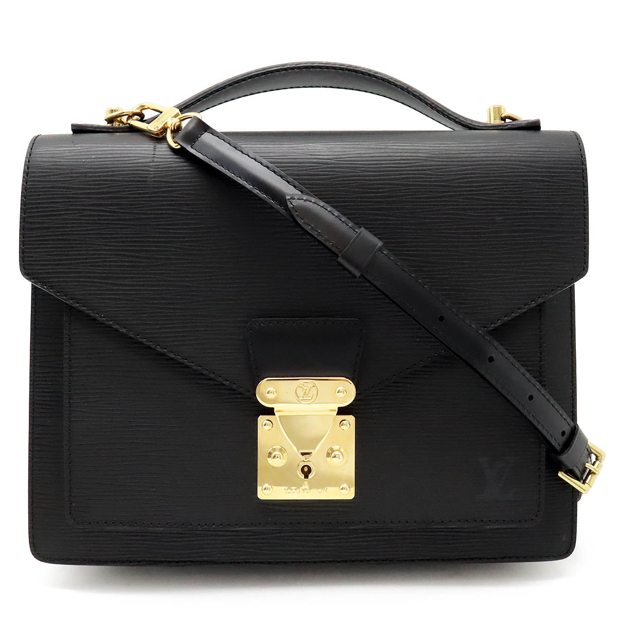 Louis Vuitton Epi Monceau 2WAY Handbag Black