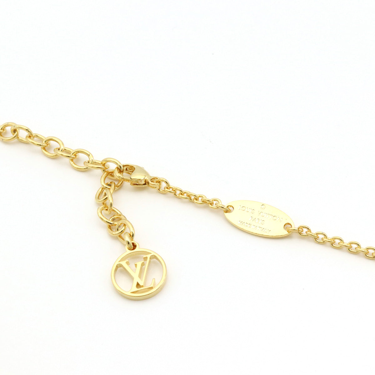 Louis Vuitton Essential V Pendant Necklace Gold M61083 in Pristine Condition