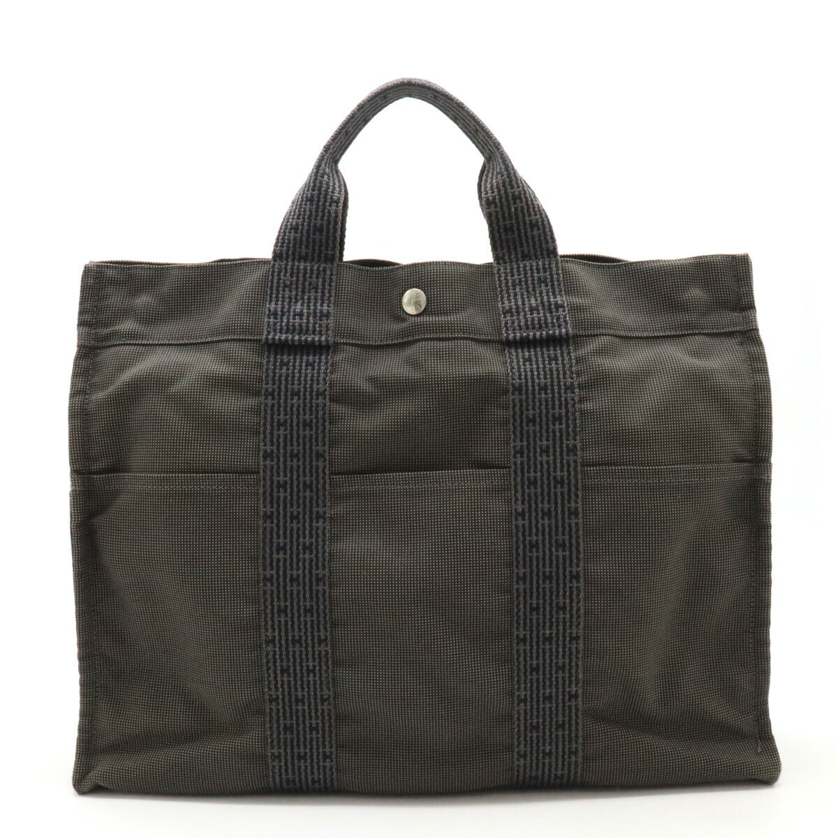 Hermes Canvas Herline Tote Bag Black